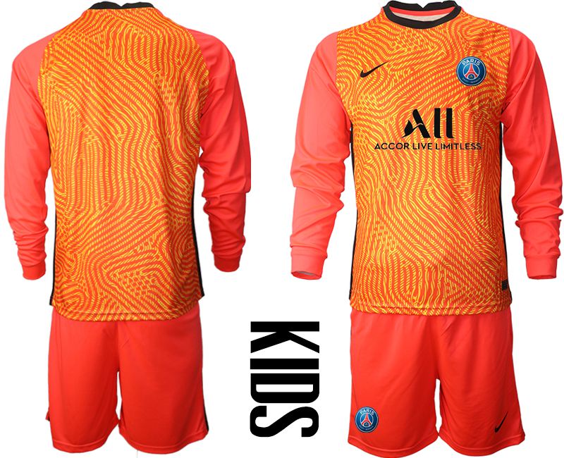 Youth 2020-2021 club Paris St German red goalkeeper long sleeve Soccer Jerseys